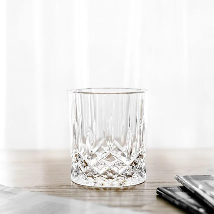 whiskey glass sets Free Sample 10 oz Round Bottom diamond shaped Iceberg Rock Glass Custom Premium Whiskey Glass