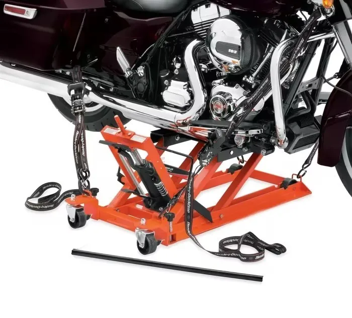made in china easy lift 680Kg hydraulic motorcycle lift with 4 casters and long handles