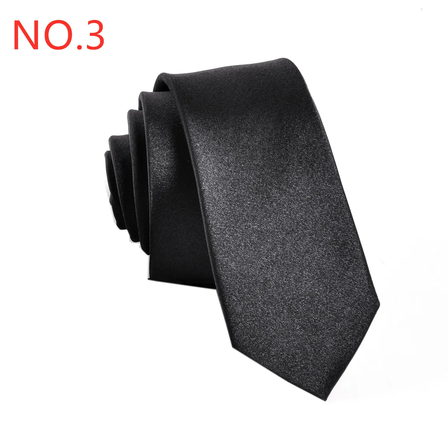 Sale price Factory 12 Color 6CM 100% Polyester Black Plain Color Men Necktie Newest Business Men Necktie in High Quality