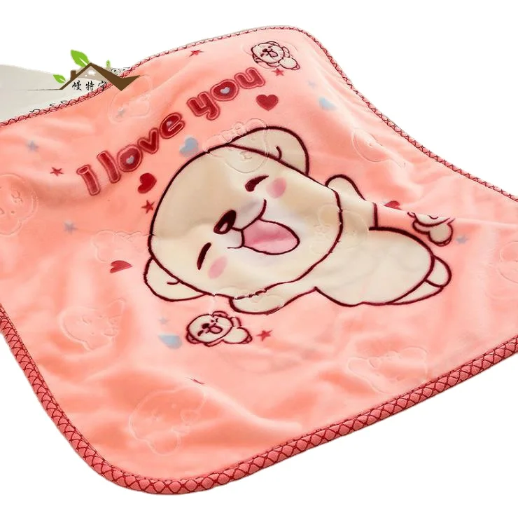 Custom Soft 100% Polyester Children Cloudy Baby Napping Flannel Coral Blanket