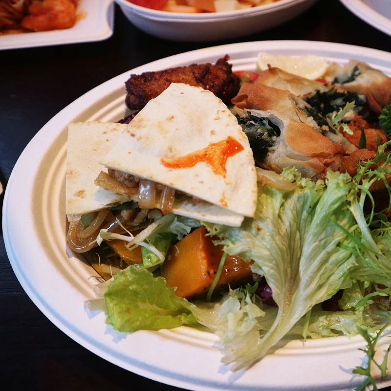 
Free Samples Eco friendly bagasse pulp compostable Sugarcane container disposable lunch tray biodegradable disposable plate 