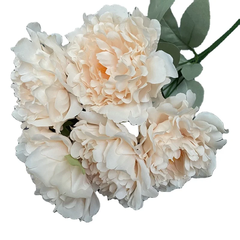 High quality party colorful long stemmed head crepe paper flower artificial peony