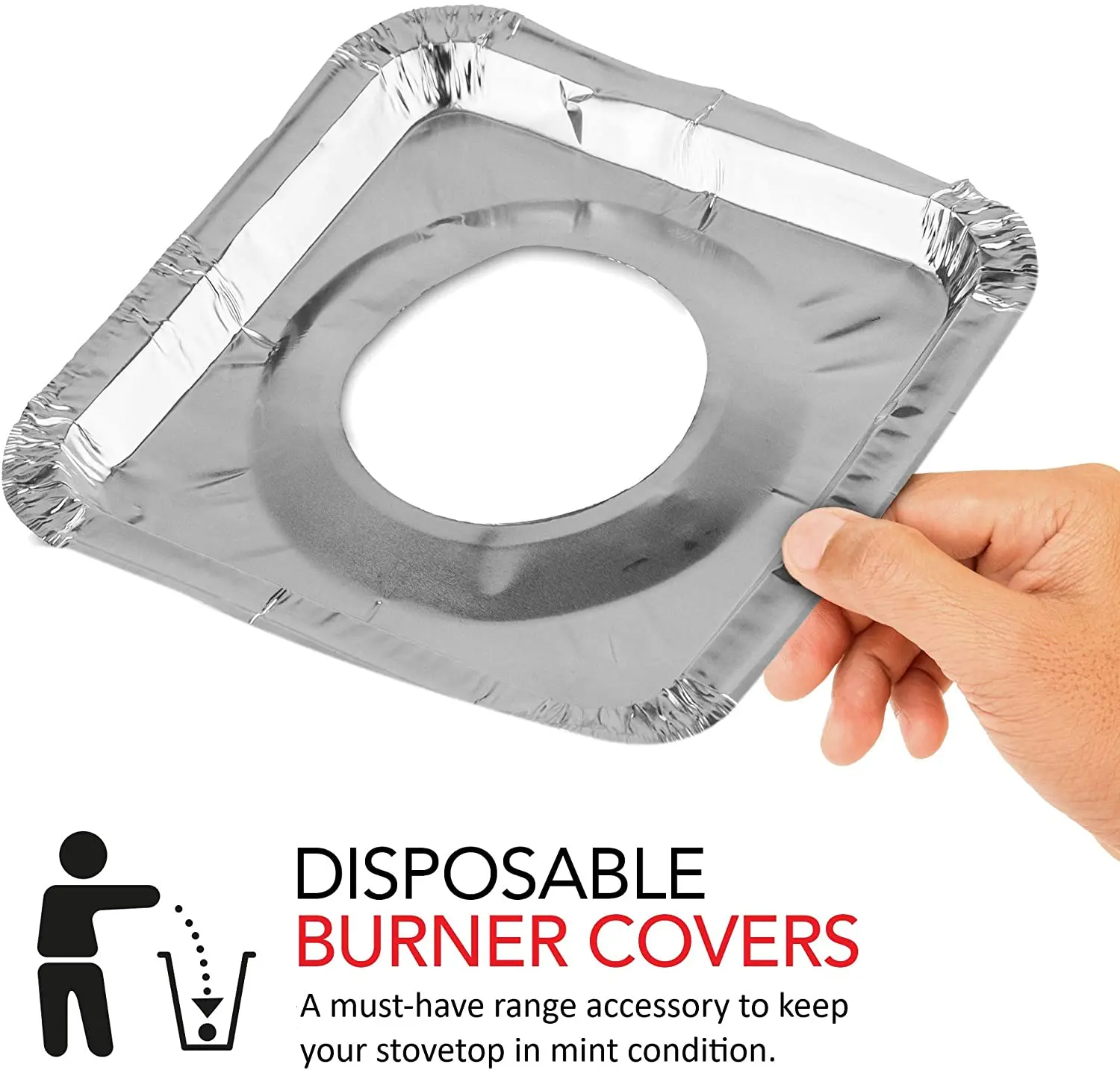 LFGB approved high temperature resistant non-stick disposable Aluminum Foil Gas Tin Stove Top Burner Cover Mat