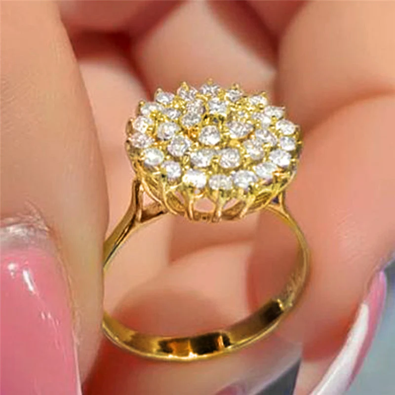 CAOSHI OEM 3A Crystal Marquise Cut Cubic Zirconia Rings for Gold Silver Color Fashion Engagement Wedding Rings For Woman