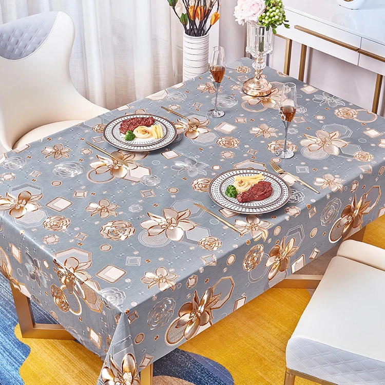 Innoplast Brand Factory Price PVC Metallic Colorful Emboss Printing Tablecloth