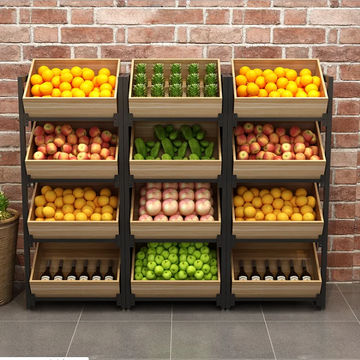 
Good quality supermarket vegetable rack fruit display stand 