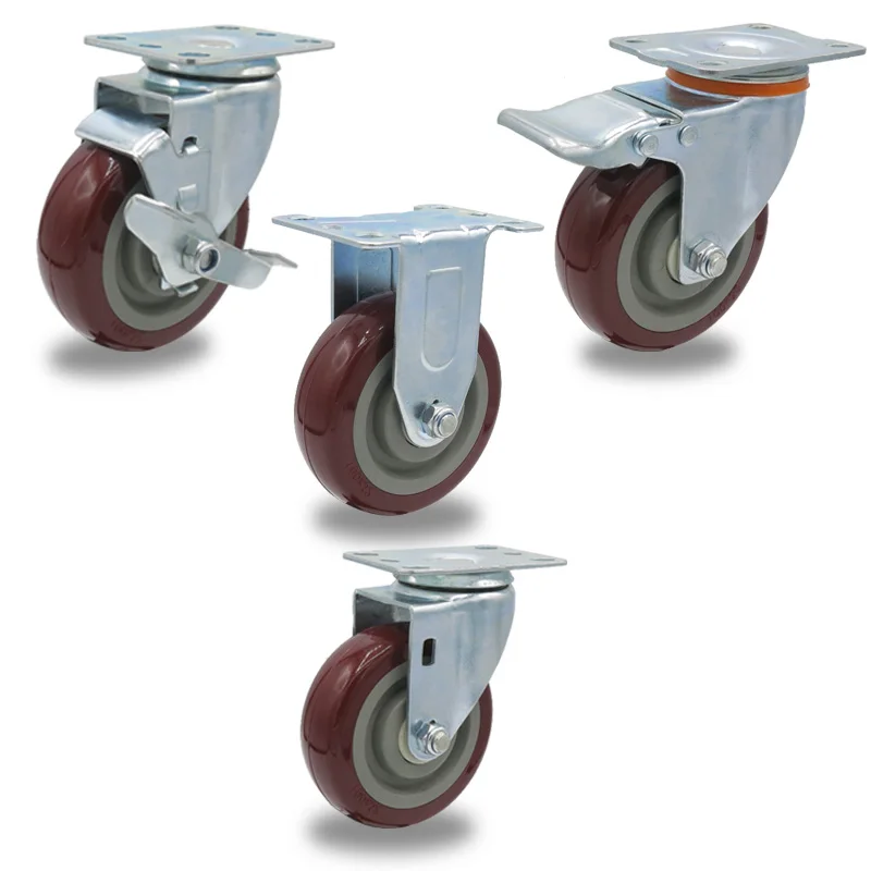 3/4/5 Inch Industrial Medium Duty PVC Swivel Casters Light Duty Casters Swivel Wheels 125mm Best Selling Casters