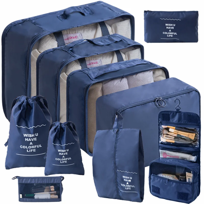 10 Pieces Set Travel Bag Organizer Clothes Storage Suitcase Luggage Clothing Underwear Socks Shoes Storge Bag Luggage