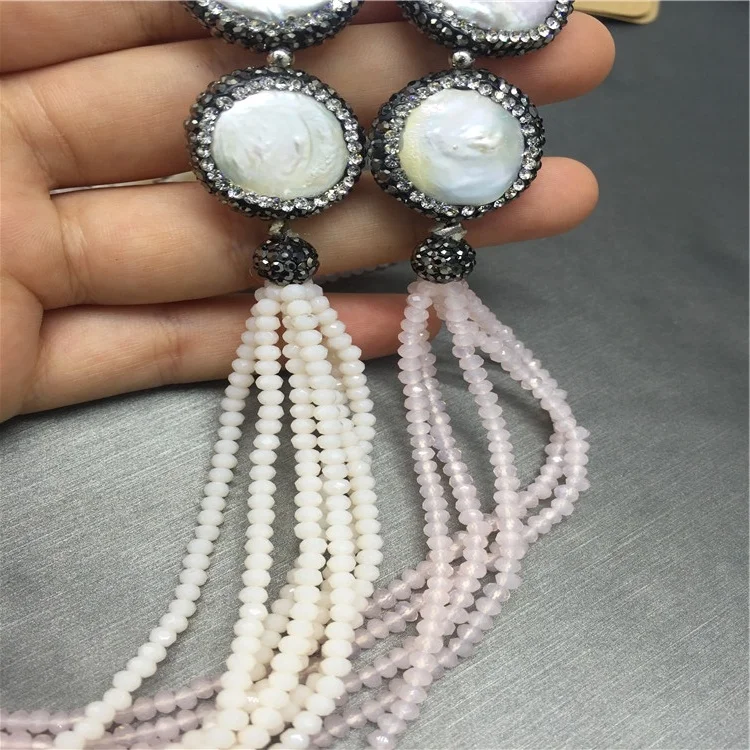 High Quality Fashion Multi Layered Glass Pearl Jewelry Necklace