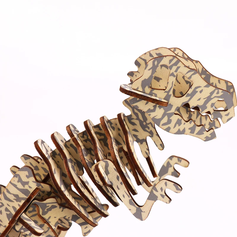 Best selling kids toys camouflage dinosaur animals & dinosaurs wooden 3d puzzle