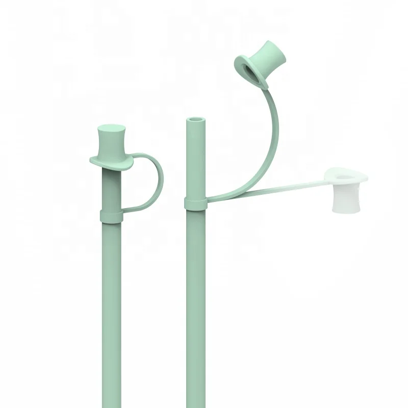 Eco Friendly Custom Silicone Straw With Straw Cover Portable Food Grade Reusable Straws with Cleaning Brush