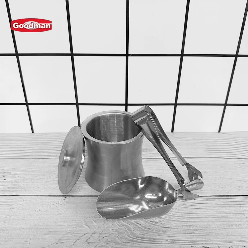 Bar accessories beverage beer champagne stand holder plastic wine bottle cooler metal stainless steel ice bucket with lid