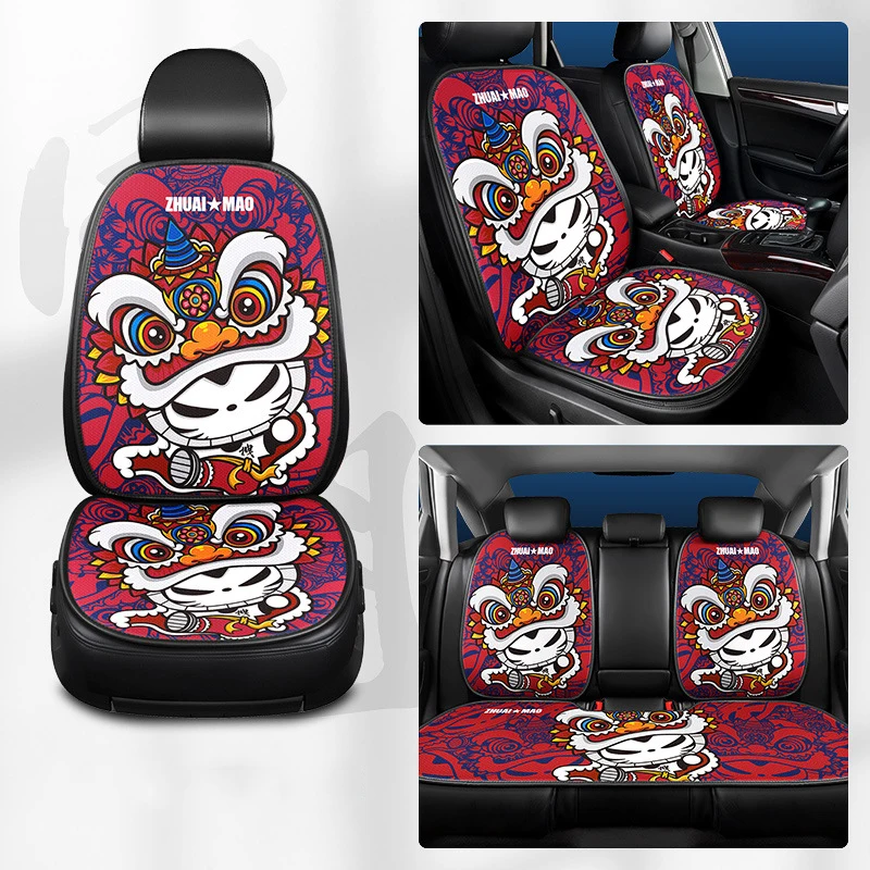 Chinese style opera personalized universal car seat covers breathable pet cartoon car accessories auto car seat covers