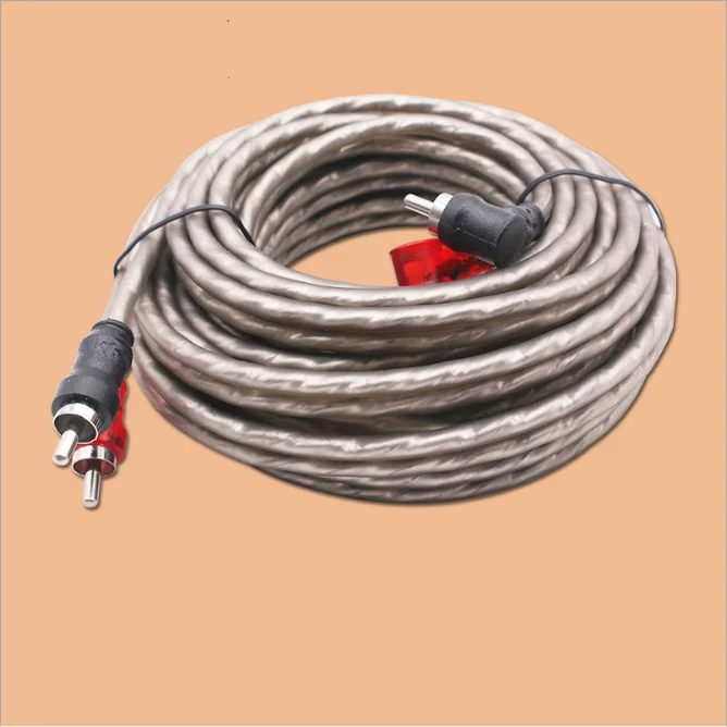 1m 2m 3m 5 m 90 degree braid Shielded 2 Rca male to male car audio cable