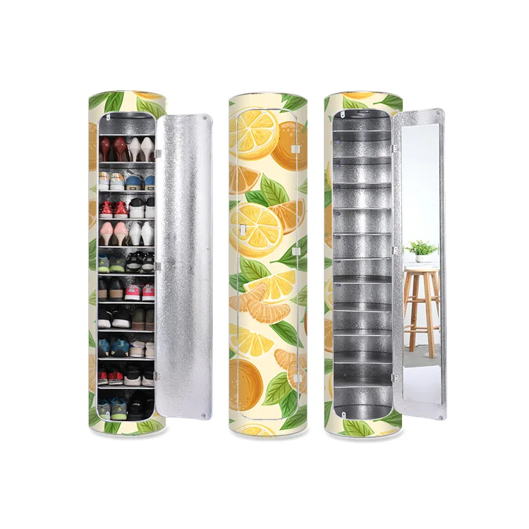 Chinese Suppliers Pvc Rotating Doorway Decoration Waterproof 12 Layers Elegant Shoe Cabinet