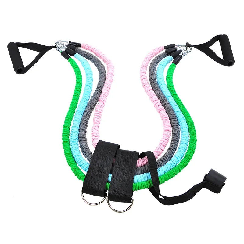 v1032 Natural Rubber Chest Expander Elastic Tube Set Fitness Resistance Band Latex Ring Tension Sheet Belt