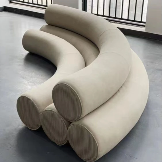 Modern Luxury Velvet Sofa Villa Fabric Art Double Sofa Living Room Design Customizable Sofa Furniture