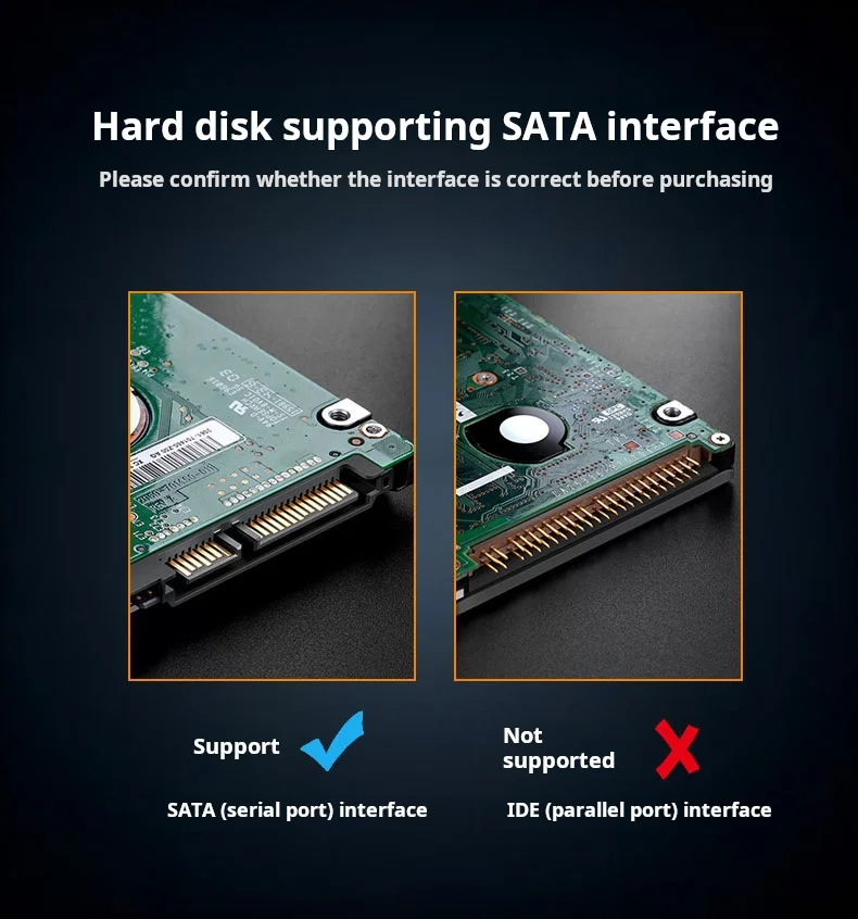 Tool Free Function Portable Laptop Plastic USB 3.0 External Storage 2TB 2.5 Inch Hard Drive Enclosure SATA HDD/SSD Case