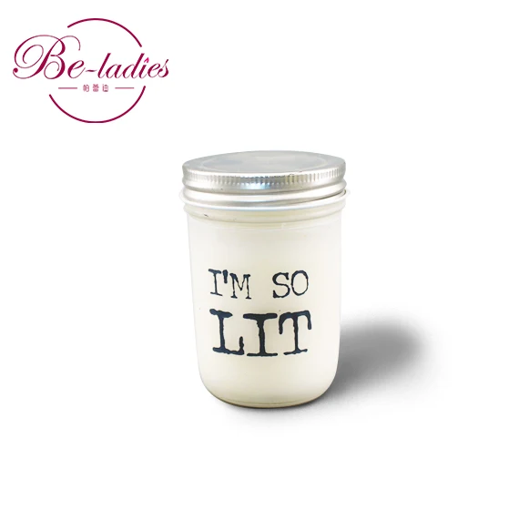 Custom  glass jar scented wax candles for home decoration