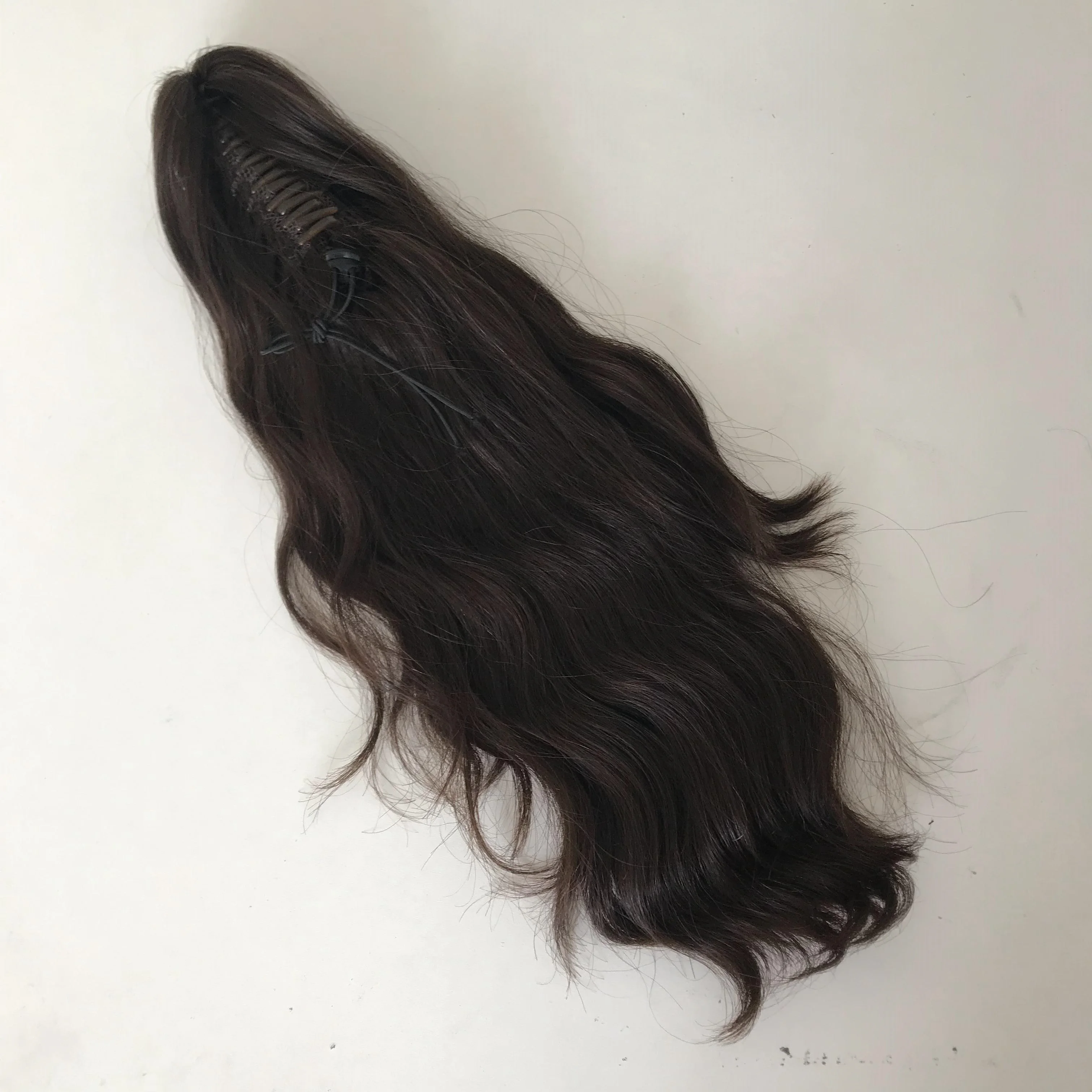 Китайский завод натуральные 100% бразильские женские волосы с волнистым конским хвостом человеческие двойная