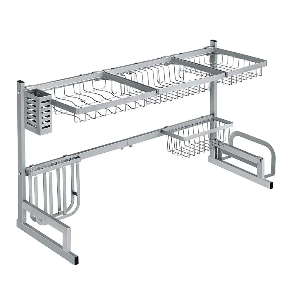 Трендовые товары для дома стойка из нержавеющей стали ванной комнаты органайзер кухонной утвари металлическая полка хранения над раковиной