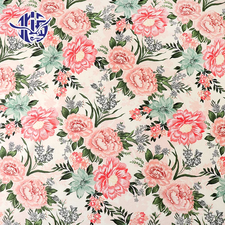 Europe style Eco-friendly cotton woven plain custom Digital printing linen fabric  for dress