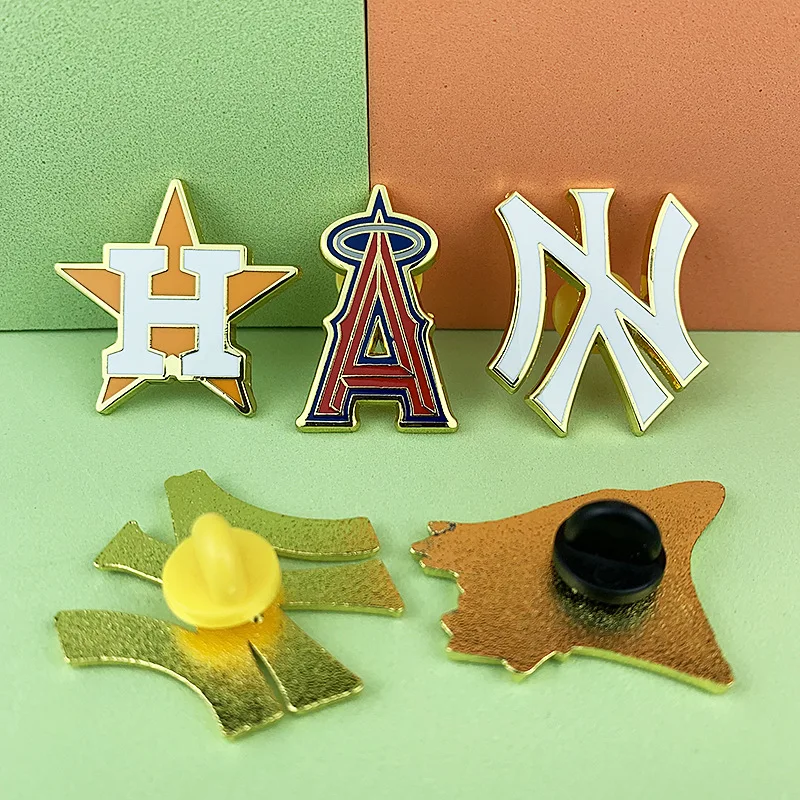 New Arrival Custom Mexican Metal Hatpin Badge New Style Baseball Team Pendant Hat Pins WIth Chain
