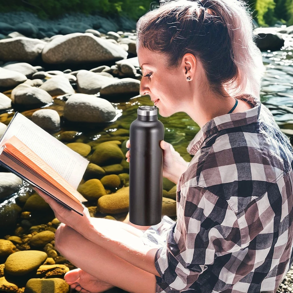 Navy Blue 32/64 oz Stainless Steel Sports Water Bottle Large 5-Liter Insulated Vacuum Flask Canteen Free Sample