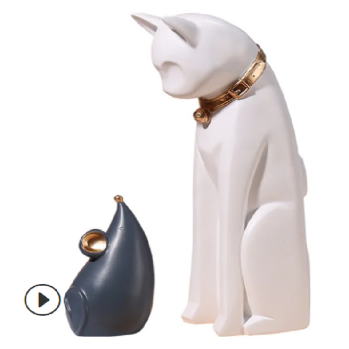 2021 NEW DESIGN HOT SELLING RESIN CAT AND MOUSE STATUES ANIMAL FIGURINES HOME DECOR CELEBRATION SOUVENIR GIFT CHEAP ORNAMENTS