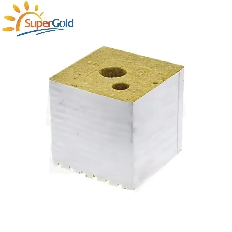 SuperGold Hydrophobic Rock Wool Products Agricultural Rock Wool Cubes For Lettuce Growing