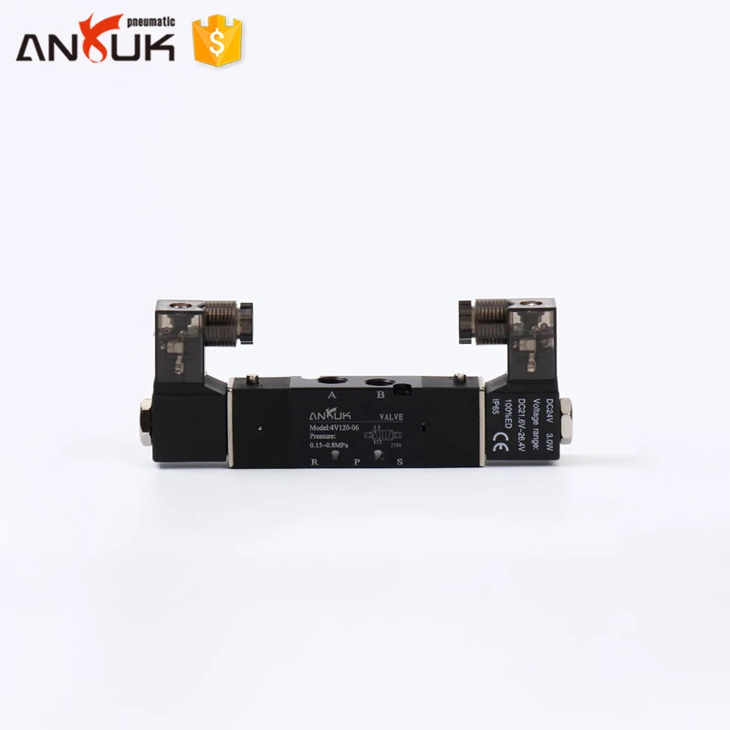 4V120-06 5/2 Way Double Coil Pneumatic Solenoid Valve