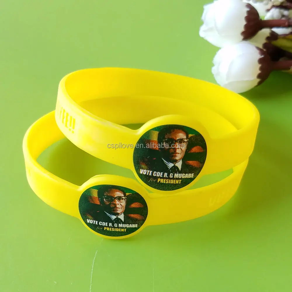 Custom election campaign promotional items rubber silicone  wrist band bracelet figured wristband