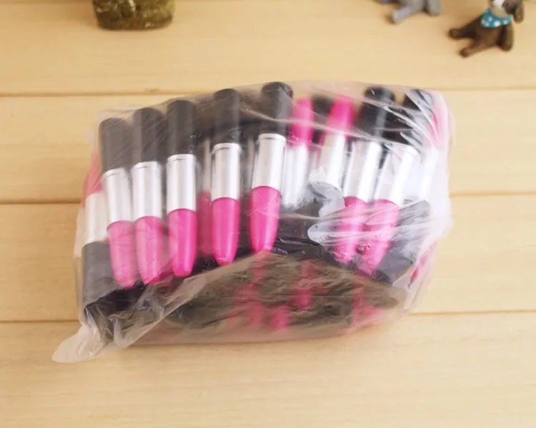 Новинка дизайн Студент Дети записи канцелярские мини пластик ручка с Индивидуальные Логотип Мода Губная Помада Форма