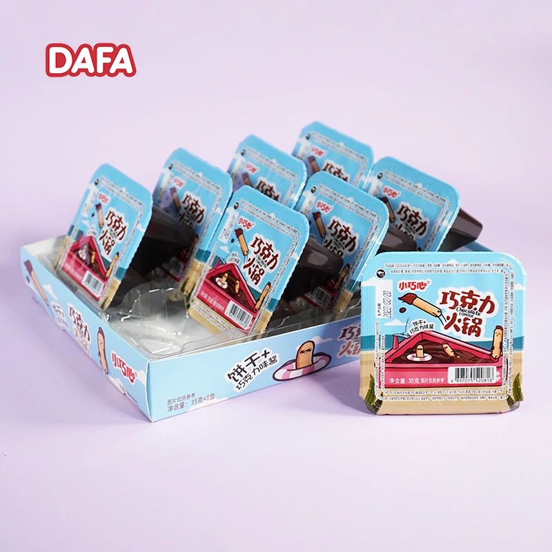 New design for chocolate fondue with biscuit top rated confectionery food items