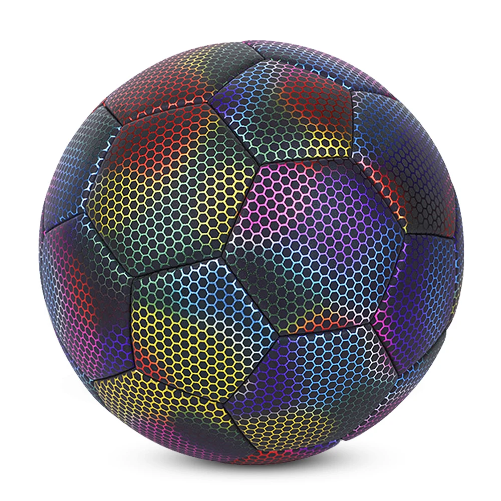 Custom Logo Glowing reflective  holographic soccer ball light up footballs luminous soccer ball  factory outlet OEM Made china