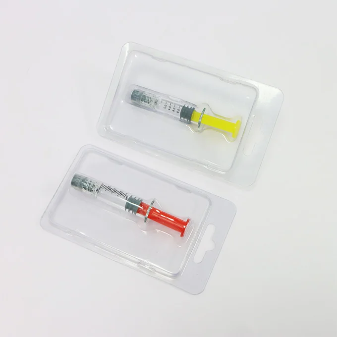 Wax Melt Clamshell Box Clear Blister Tray Packaging Empty Syringe Box 1ml Luer Lock Serum Sryinge Packaging
