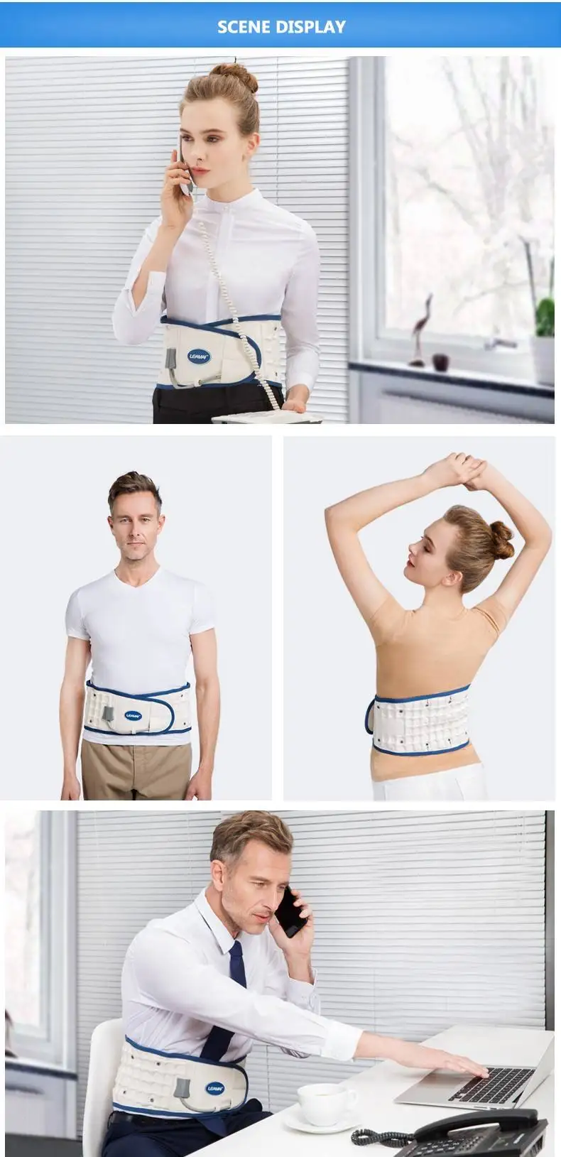 Spinal Decompression Adjustable Air-permeable Inflatable Medical Waist Traction Device