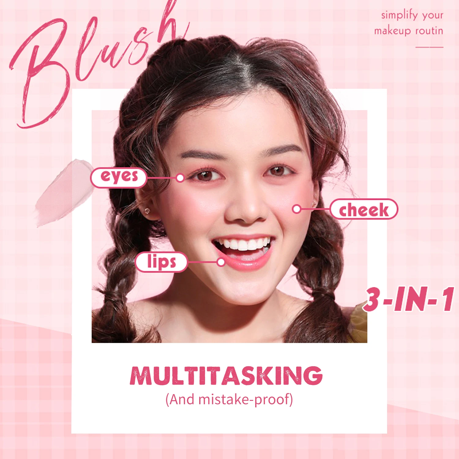 3D Roses Light Pink Blush Private Logo 3 In 1 Powder Pigment She Loves Blush High Quality Single Color