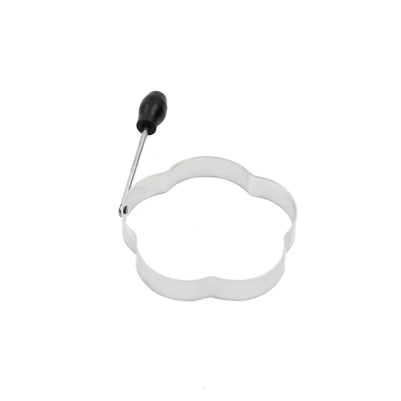 
Stainless Steel Omelet Mold round heart flower shape with plastic holder 