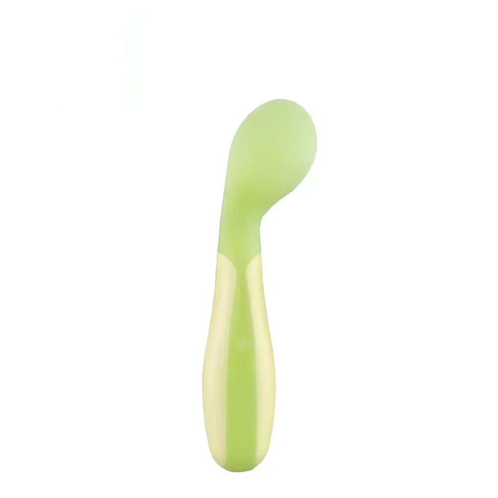 Plastic PP Kid Tableware Baby Color Changing Heat Sensing Spoon For Toddler Feeding Spoon with soft head