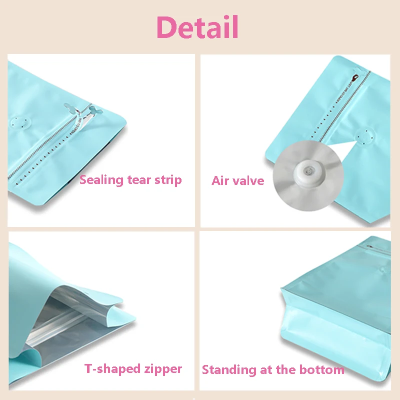 Wholesale stand up coffee bag pouch high quality coffee bean packaging bag custom printed coffee bags