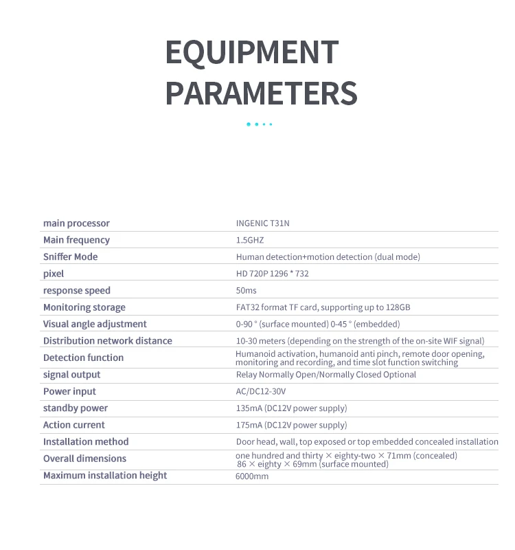 CMD-801 Automatic Door Sensor Electric Door Sensor Probe With Camera Image Sensor