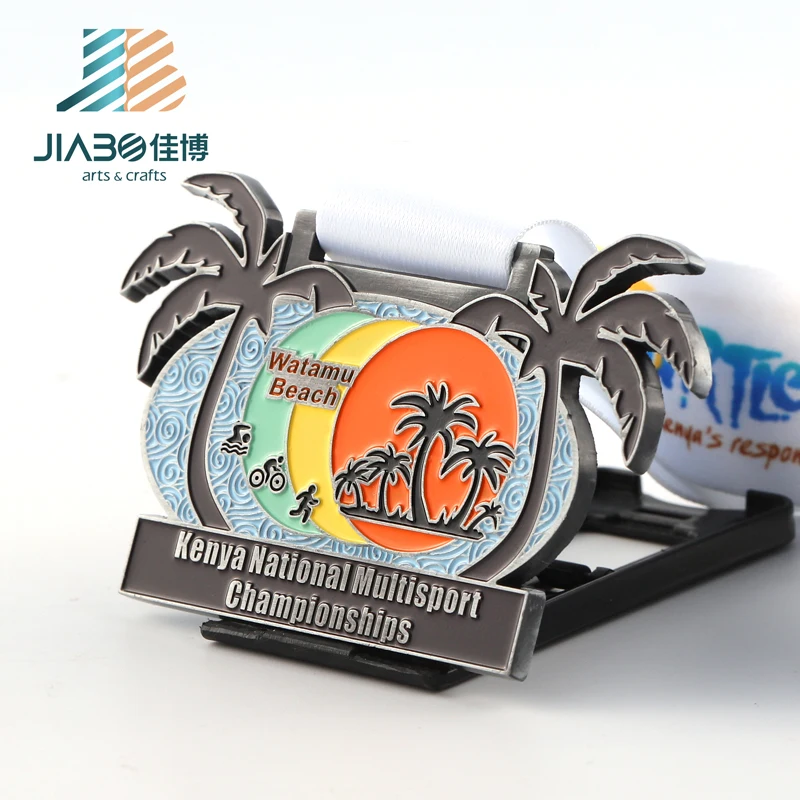 Чемпионат Кении Jiabo с мягкой эмалью, уникальная удивительная медаль многофункционального спорта для пляжа и бега