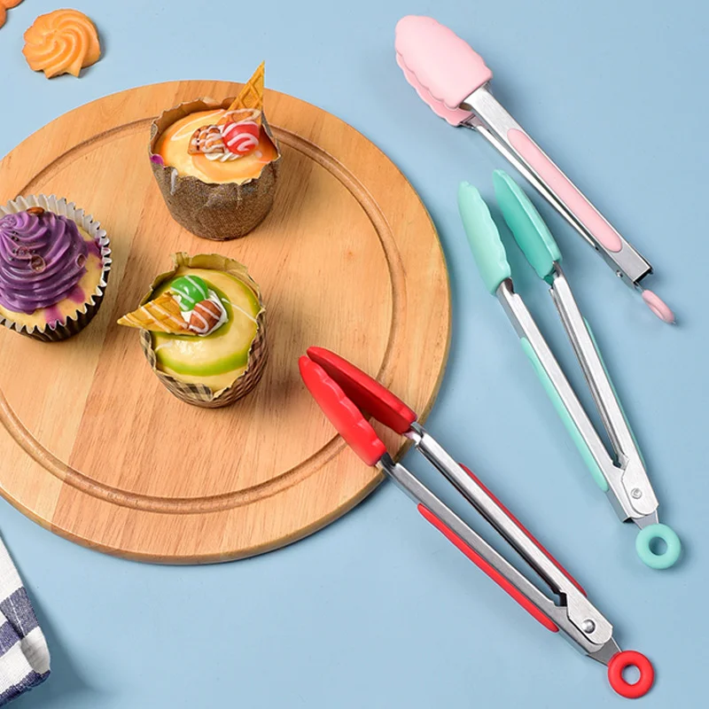 Высококачественные 9-дюймовые силиконовые щипцы для сервировки пищевые кухонные с силиконовыми наконечниками барбекю на кухне