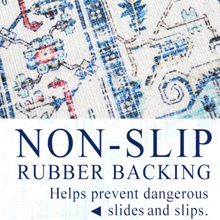 Oriental Washable Runner Rug 2x6 Kitchen Runner Rugs Non Skid Washable Runners for Hallways with Rubber Backing Vintage Carpet