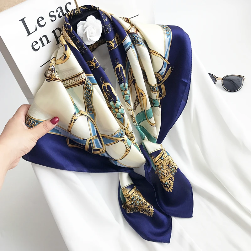 OEM High Quality 100% Natural Silk Scarves Graceful Ladies Party Custom Digital Printed Satin Square tudung Silk Scarf