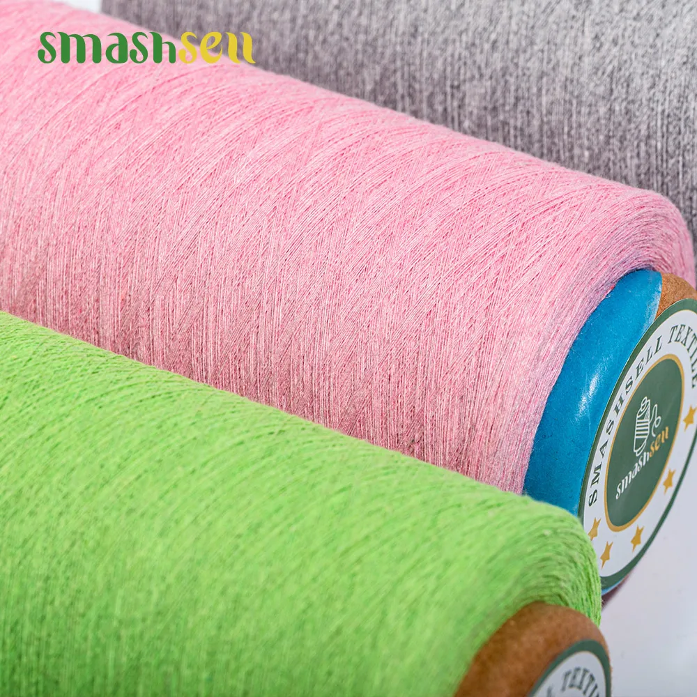 Cheep Colorful T Shirt  Stainless Steel Blend Yarn Acril Makramee Summer Yarn 6Nm %100 Hemp Yarn Bleached  For Weave