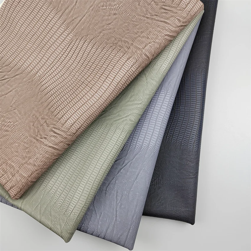 Two Tone colors Lizard Skin snake PVC  Faux Leather Fabric Artificial Leather  for handbags phone cases Pack waterproof