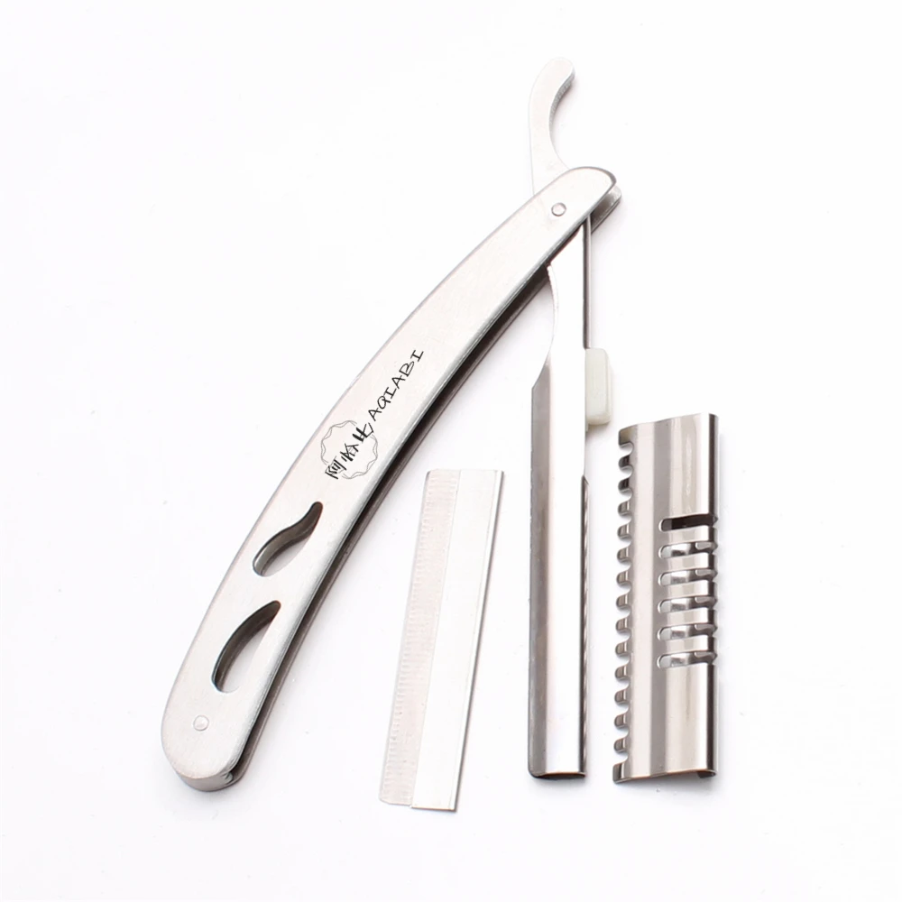 Stainless Steel Salon Sharp Barber Razor Blade Hair Cut Razors Cutting Thinning Knife Hairdresser Tool 100Pcs + 100 Blades A6103