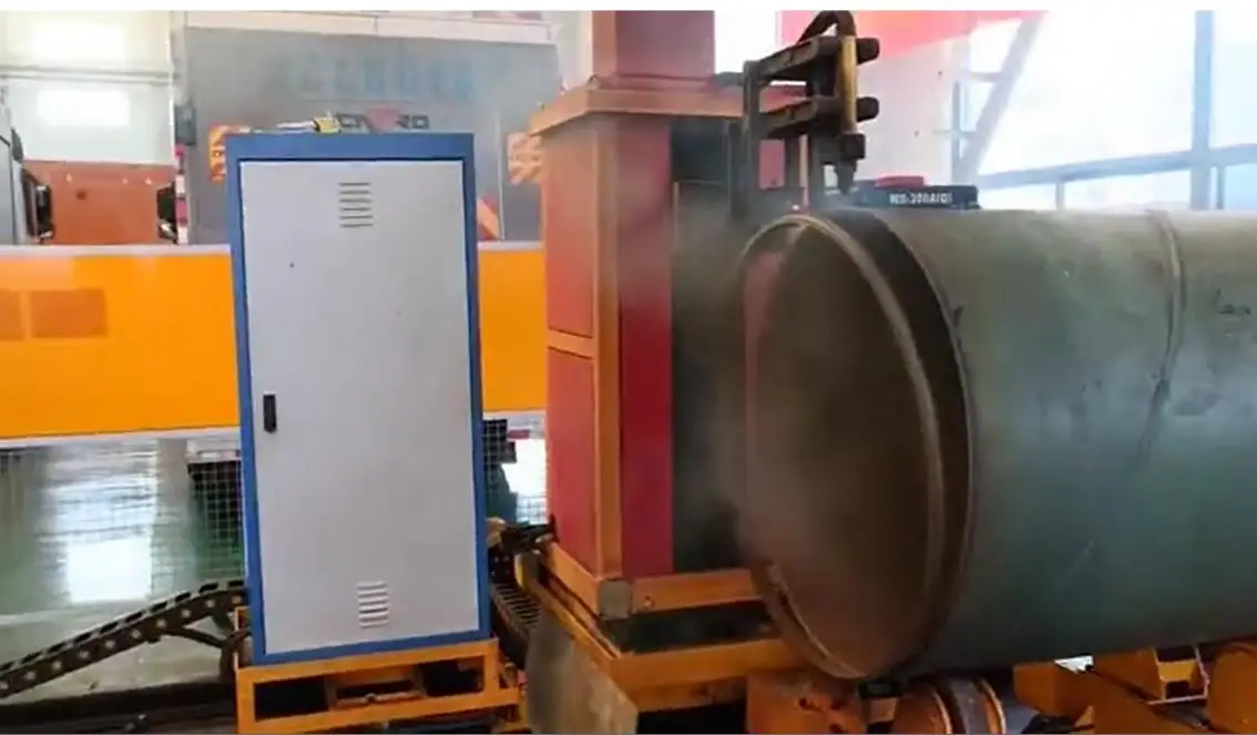 Lansun 800-1000mm Large Pipe Diamtere Plasma Cutting Machine with Welding Bevels Surface 12m Long Pipes Cutting Machinery